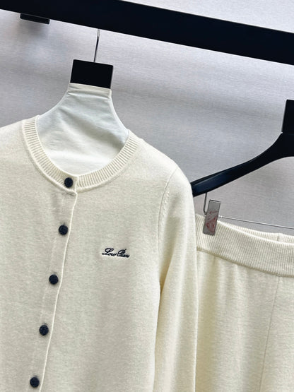 Loro 25fw knit sweater cardigan pants set