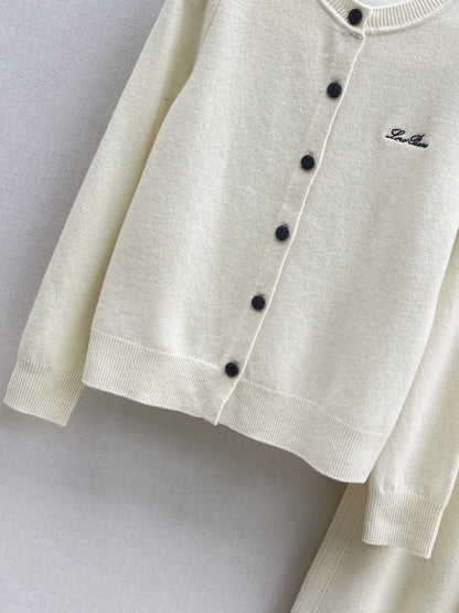 Loro 25fw knit sweater cardigan pants set