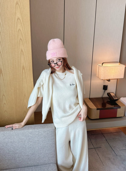 Loro 25fw knit sweater cardigan pants set