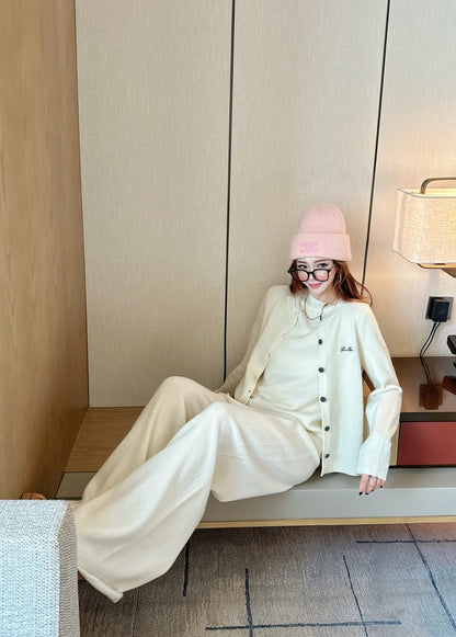 Loro 25fw knit sweater cardigan pants set