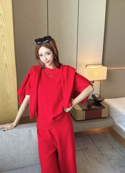 Loro 25fw knit sweater cardigan pants set