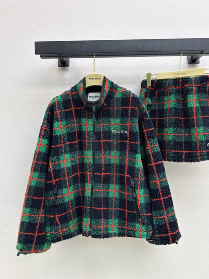 Miu 25fw fleece jacket skirt