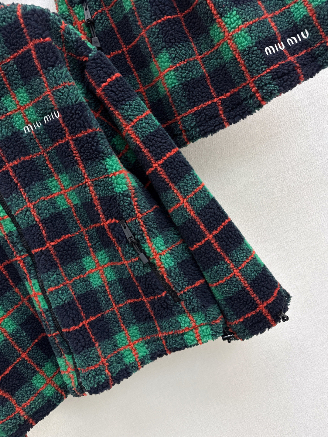 Miu 25fw fleece jacket skirt