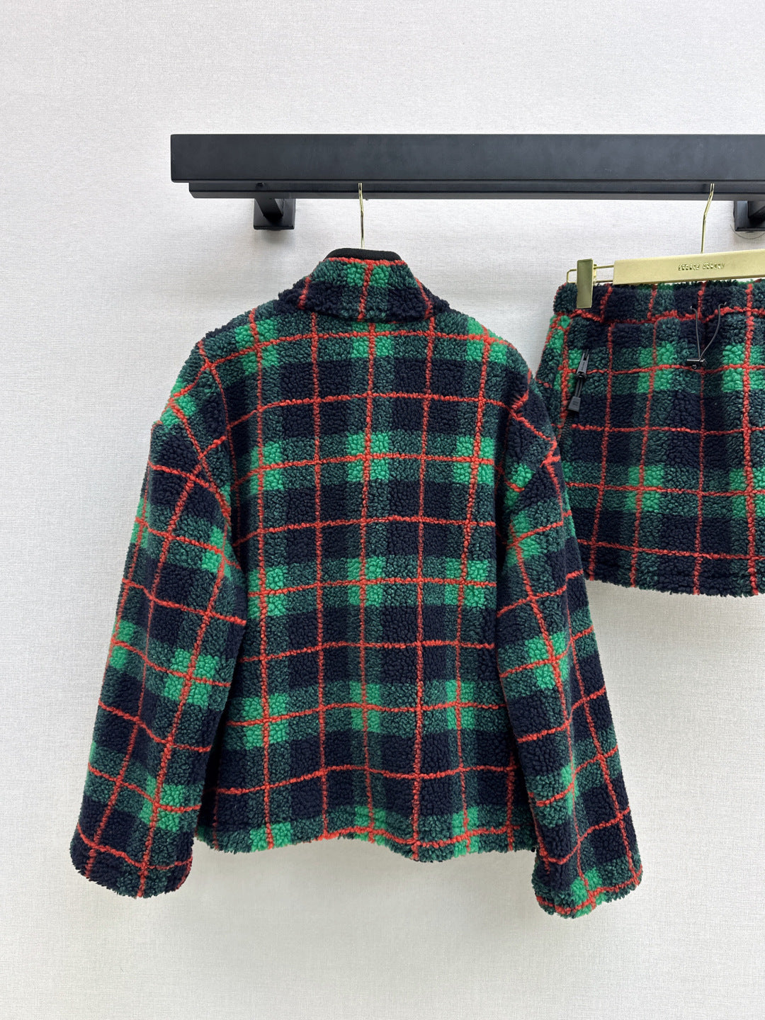 Miu 25fw fleece jacket skirt