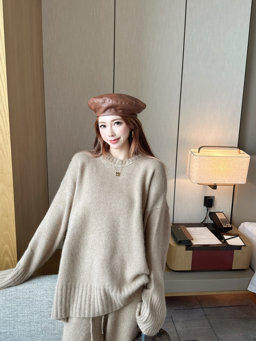 Brun 25fw knit sweater pants set