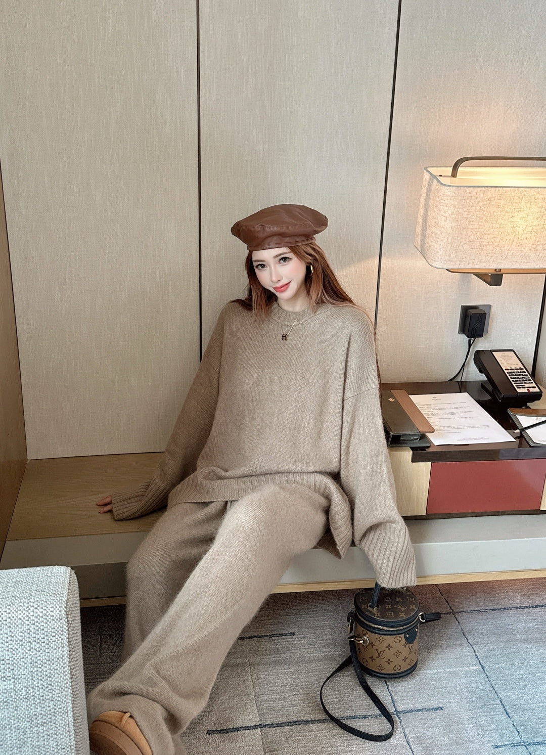 Brun 25fw knit sweater pants set