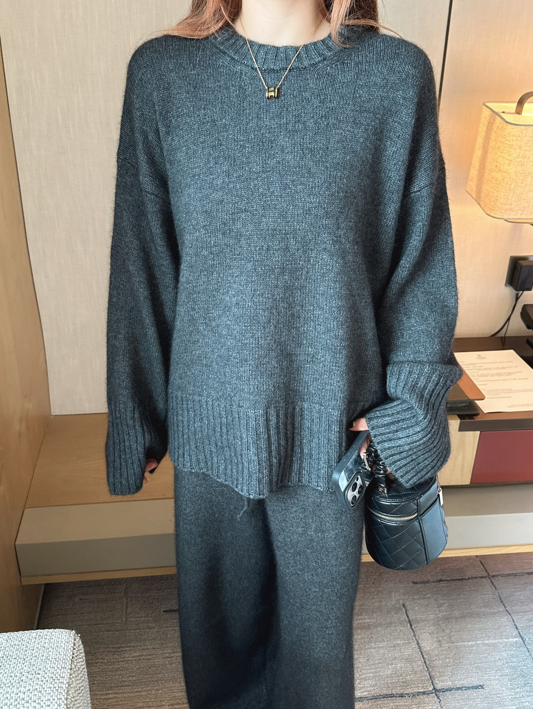 Brun 25fw knit sweater pants set
