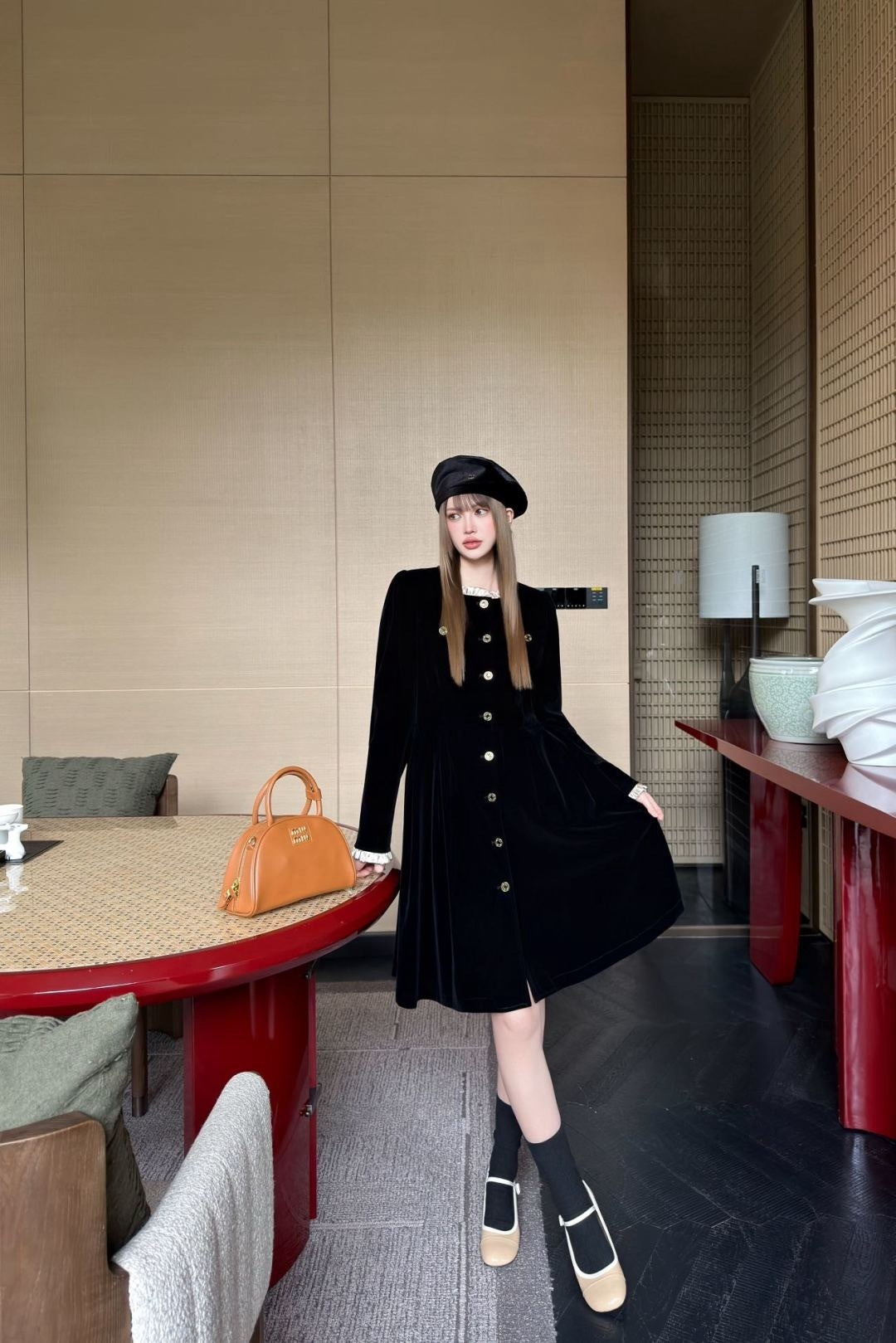 Miu 25fw velvet dress