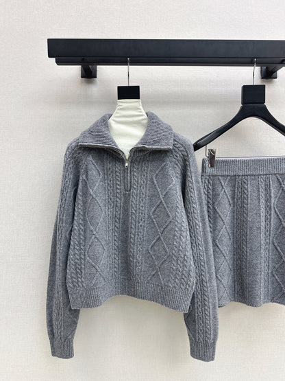 Loro 25fw knit sweater skirt set