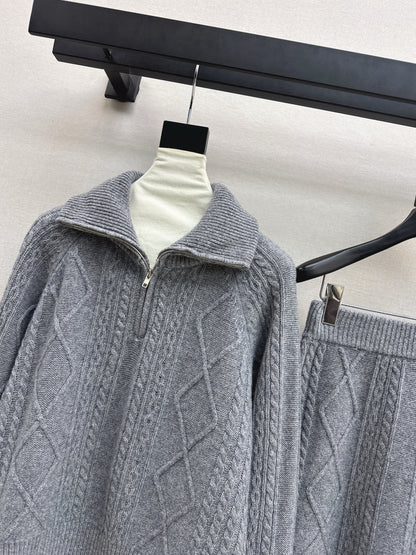 Loro 25fw knit sweater skirt set