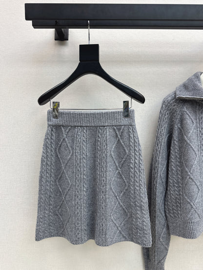 Loro 25fw knit sweater skirt set