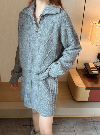 Loro 25fw knit sweater skirt set