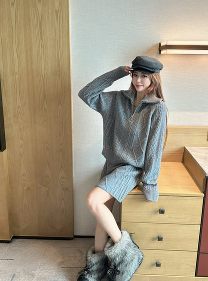 Loro 25fw knit sweater skirt set
