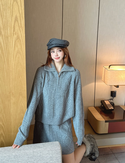 Loro 25fw knit sweater skirt set