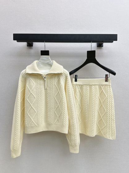 Loro 25fw knit sweater skirt set