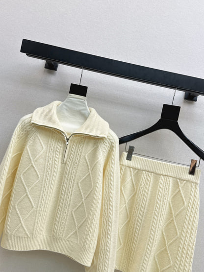Loro 25fw knit sweater skirt set