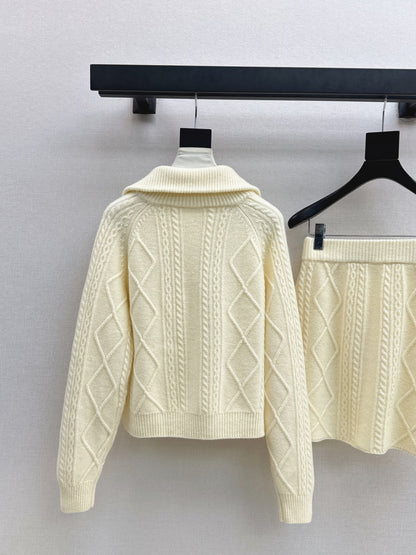 Loro 25fw knit sweater skirt set