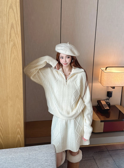 Loro 25fw knit sweater skirt set