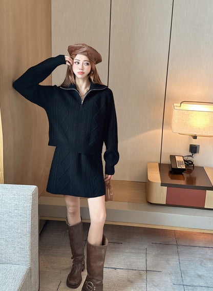 Loro 25fw knit sweater skirt set