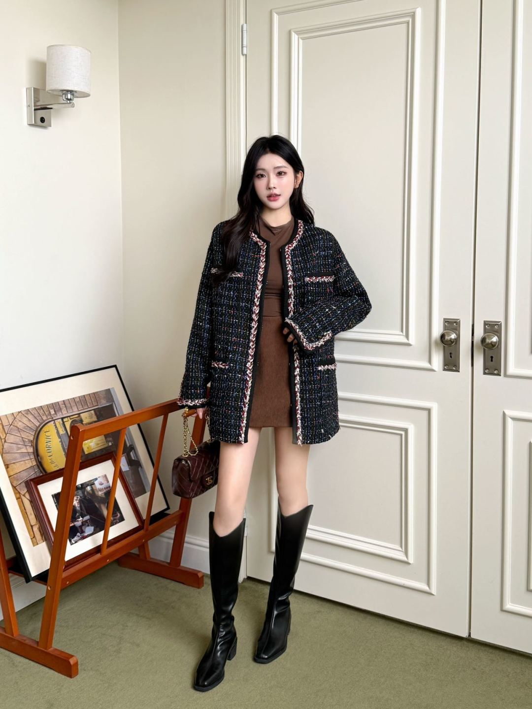 Chan 25fw houndstooth jacket