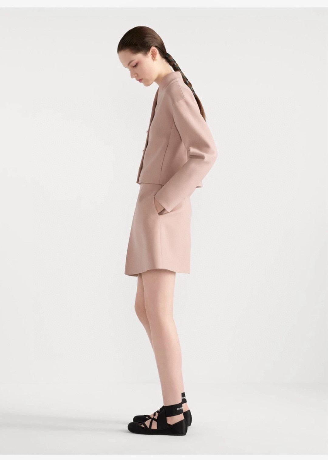 CD 25fw elegant jacket skirt set