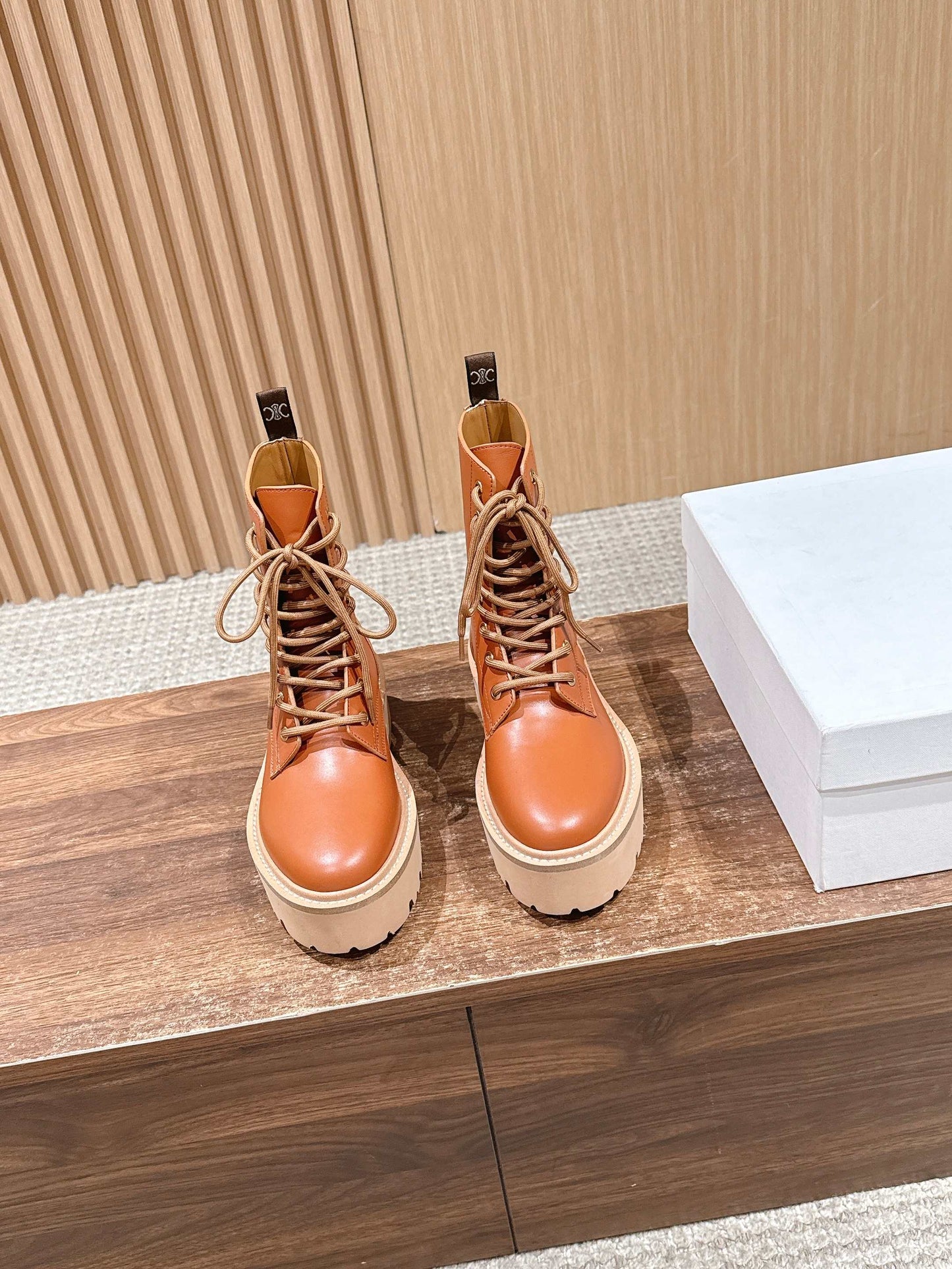 Celi 25fw leather combat boots