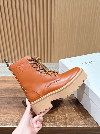 Celi 25fw leather combat boots