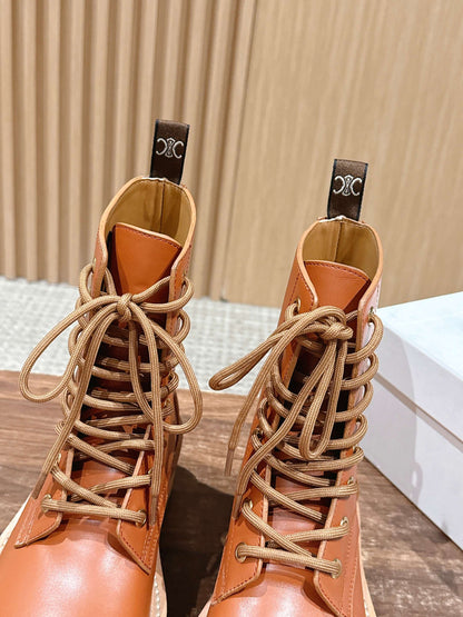 Celi 25fw leather combat boots
