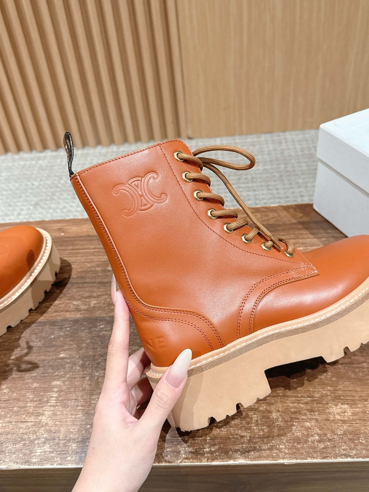 Celi 25fw leather combat boots