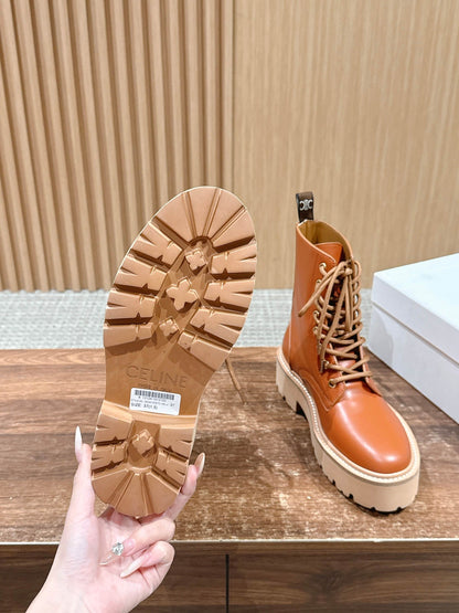 Celi 25fw leather combat boots