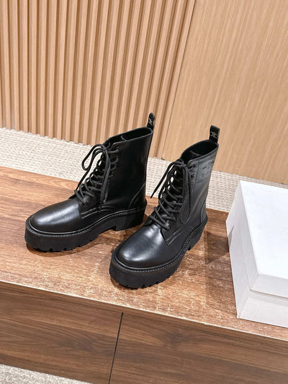 Celi 25fw leather combat boots