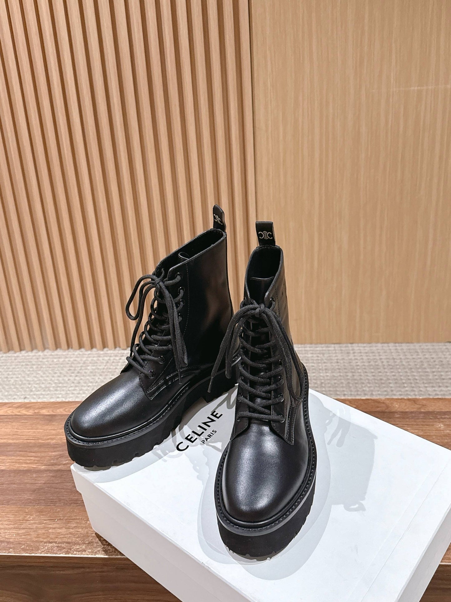 Celi 25fw leather combat boots