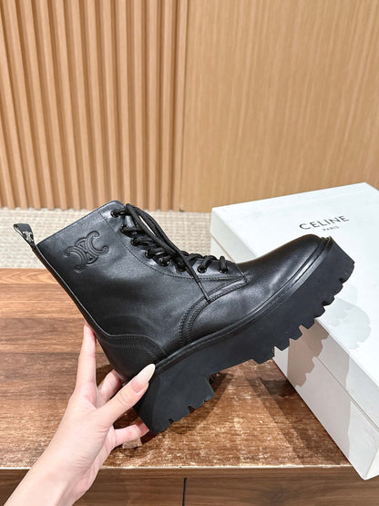 Celi 25fw leather combat boots
