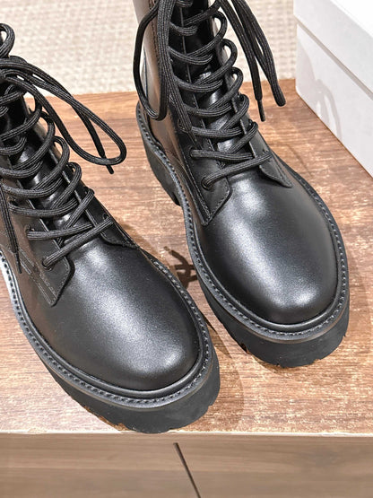 Celi 25fw leather combat boots