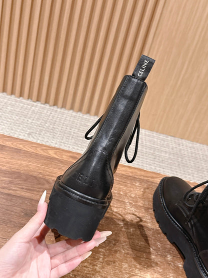 Celi 25fw leather combat boots