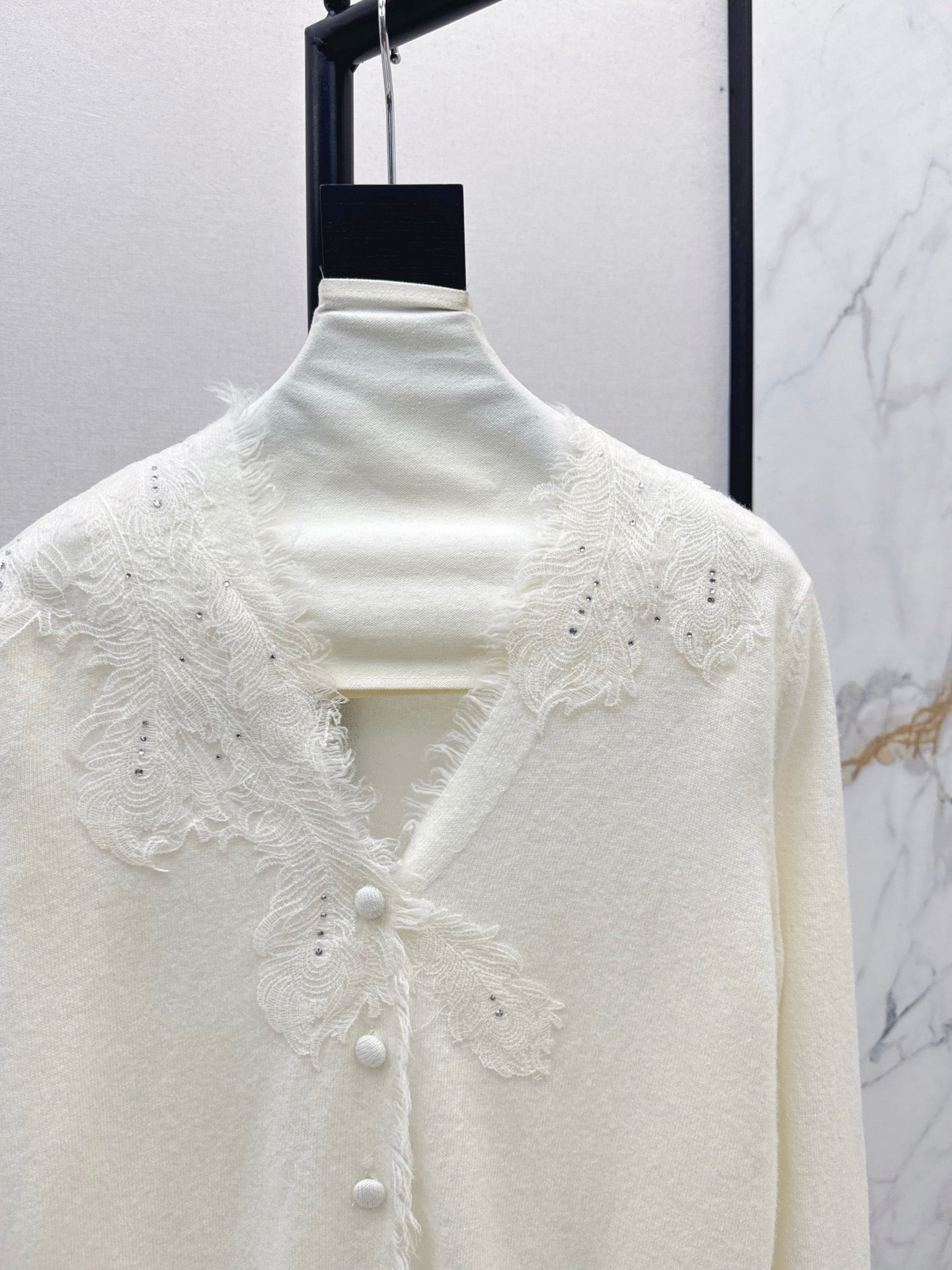 Es 25fw rhinestone cardigan