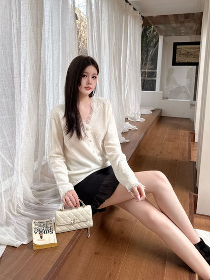 Es 25fw rhinestone cardigan