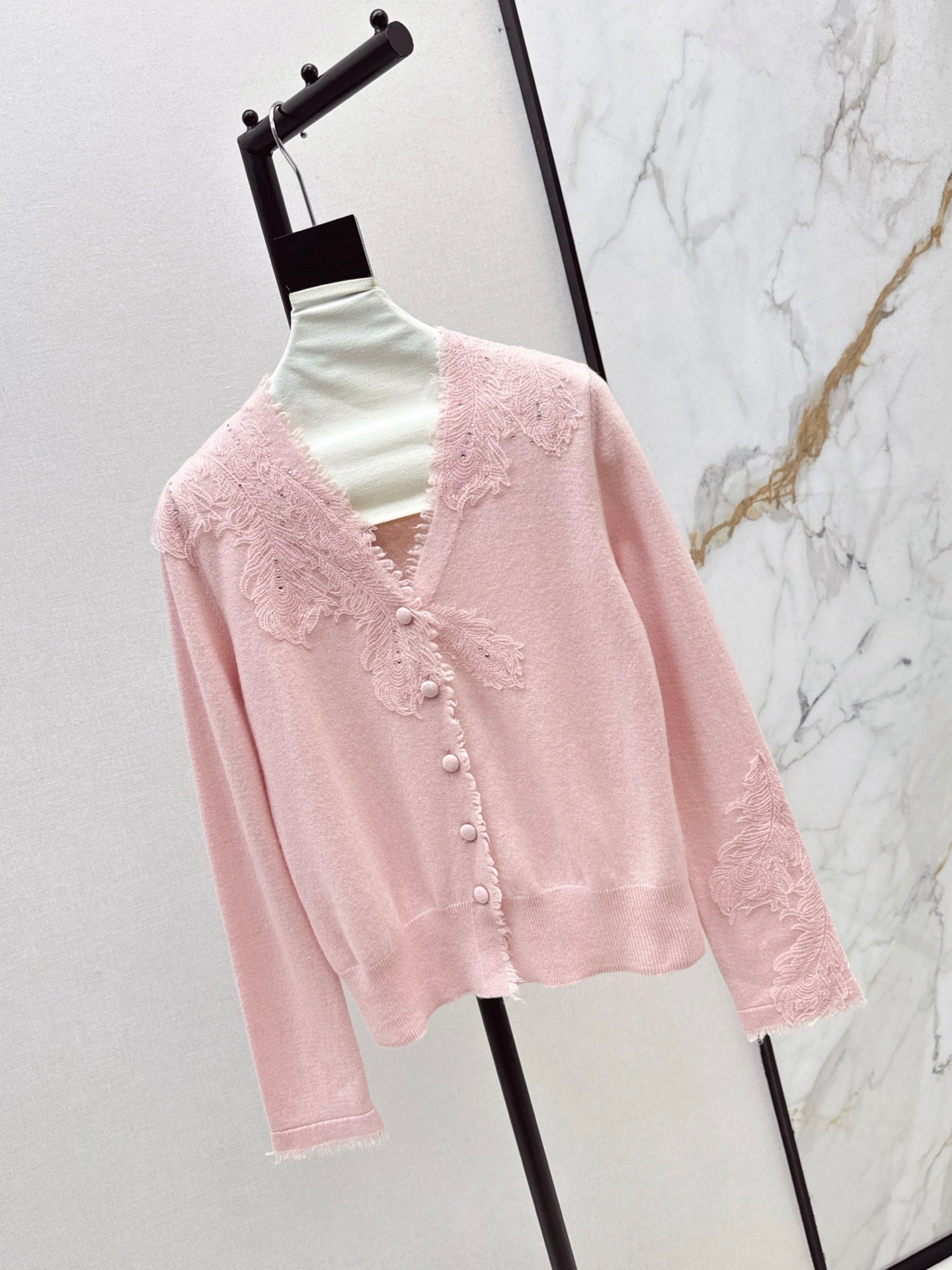 Es 25fw rhinestone cardigan