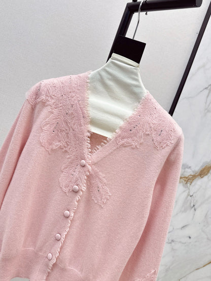 Es 25fw rhinestone cardigan