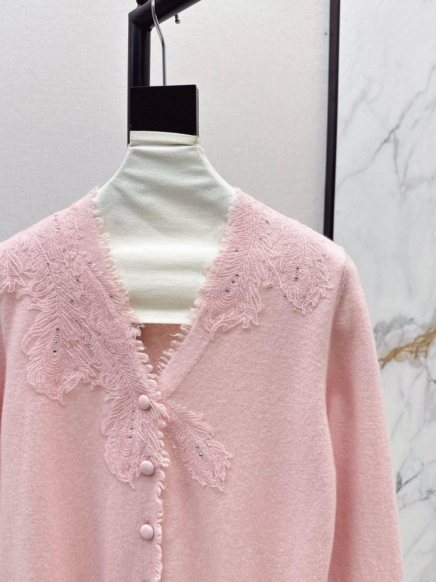 Es 25fw rhinestone cardigan