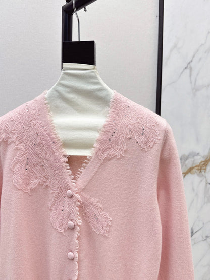 Es 25fw rhinestone cardigan