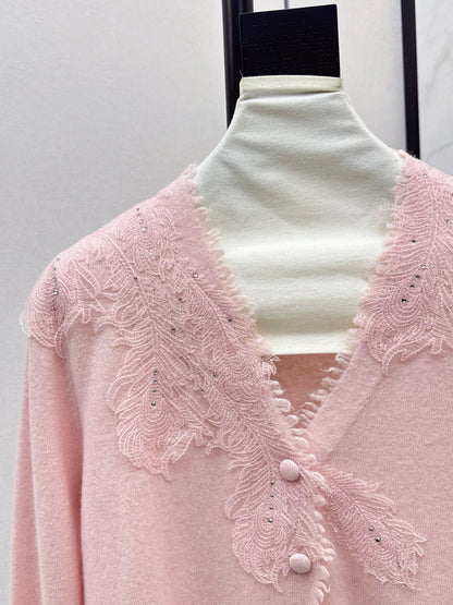 Es 25fw rhinestone cardigan