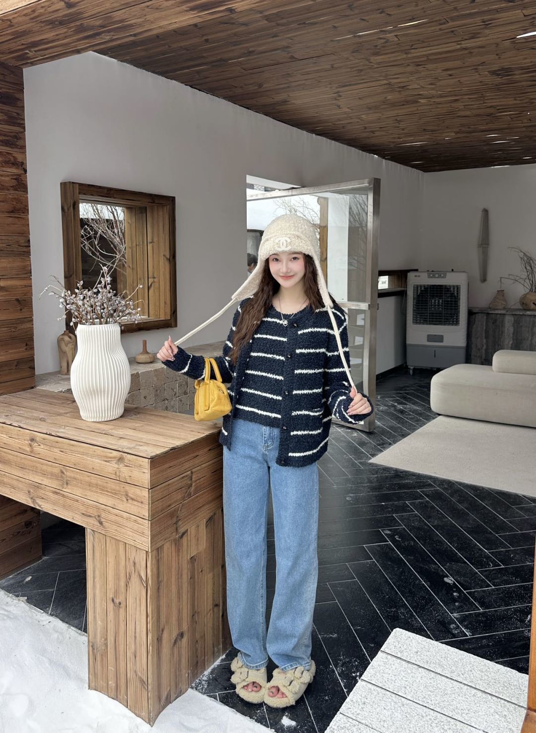 CD 25fw tripe cardigan