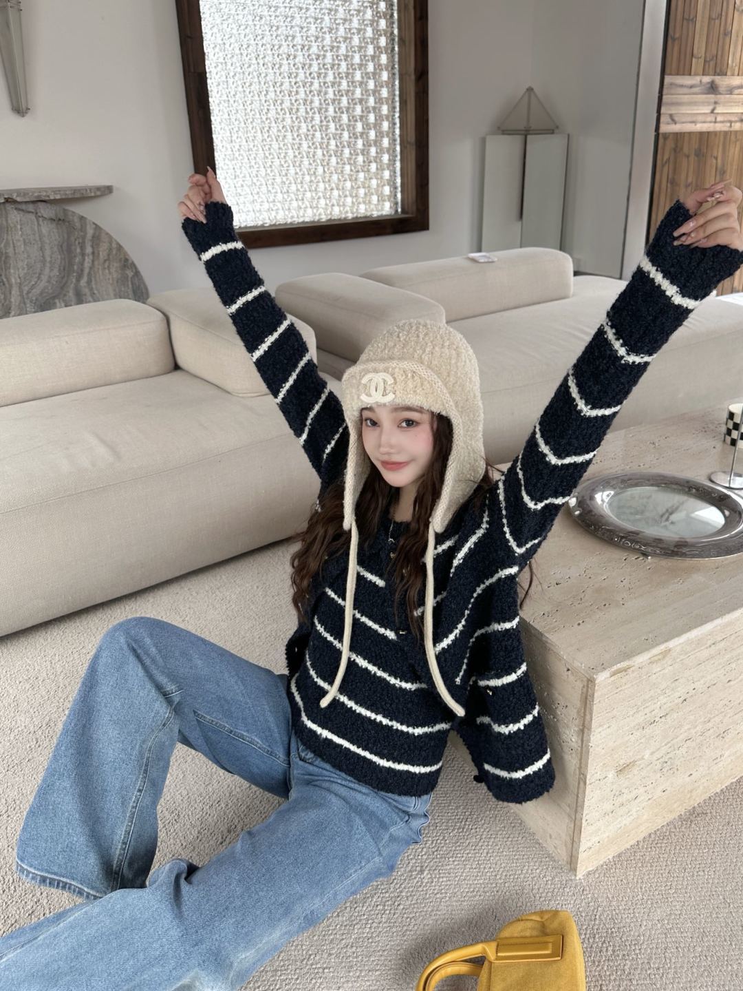 CD 25fw tripe cardigan