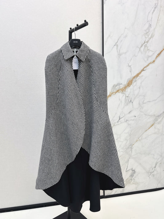 CD 25fw houndstooth cape