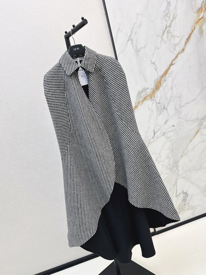 CD 25fw houndstooth cape