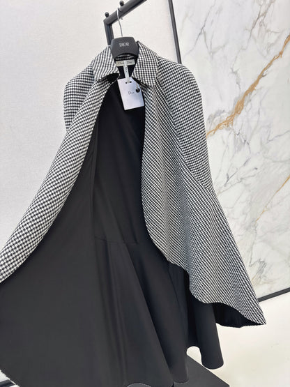 CD 25fw houndstooth cape