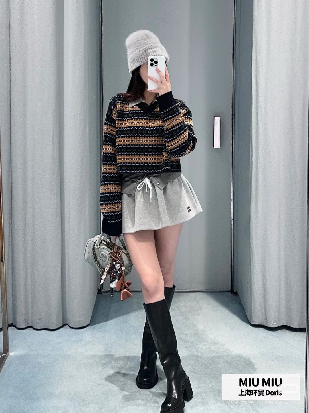 Miu 25fw jacquard sweater