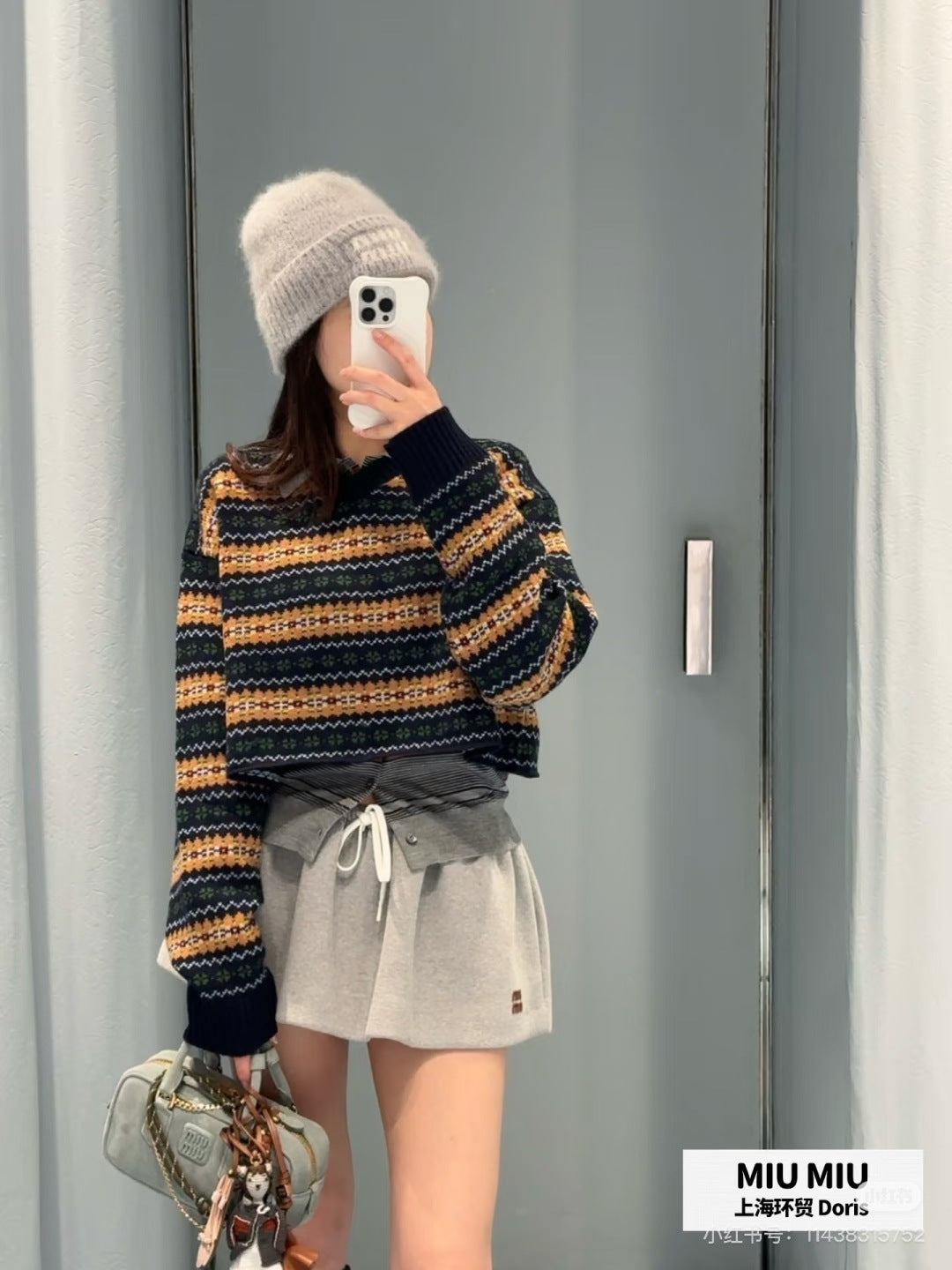 Miu 25fw jacquard sweater