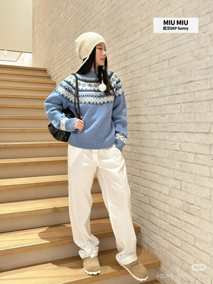 Miu 25fw jacquard sweater